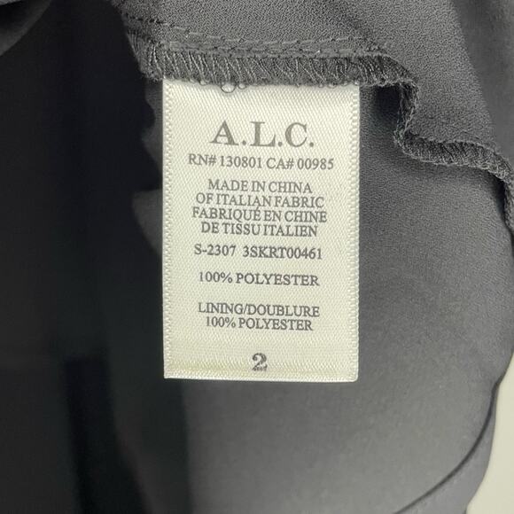 A.L.C. Dixie Black Asymmetrical Lace Ruffle Skirt Size 2 - Picture 10 of 12